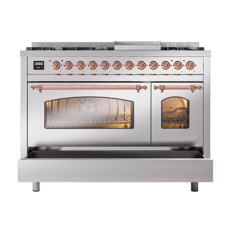 Nostalgie II 48 inch Dual Fuel Range with 5.02 cu. ft. Total Double Oven Capacity UP48FNMPSSP