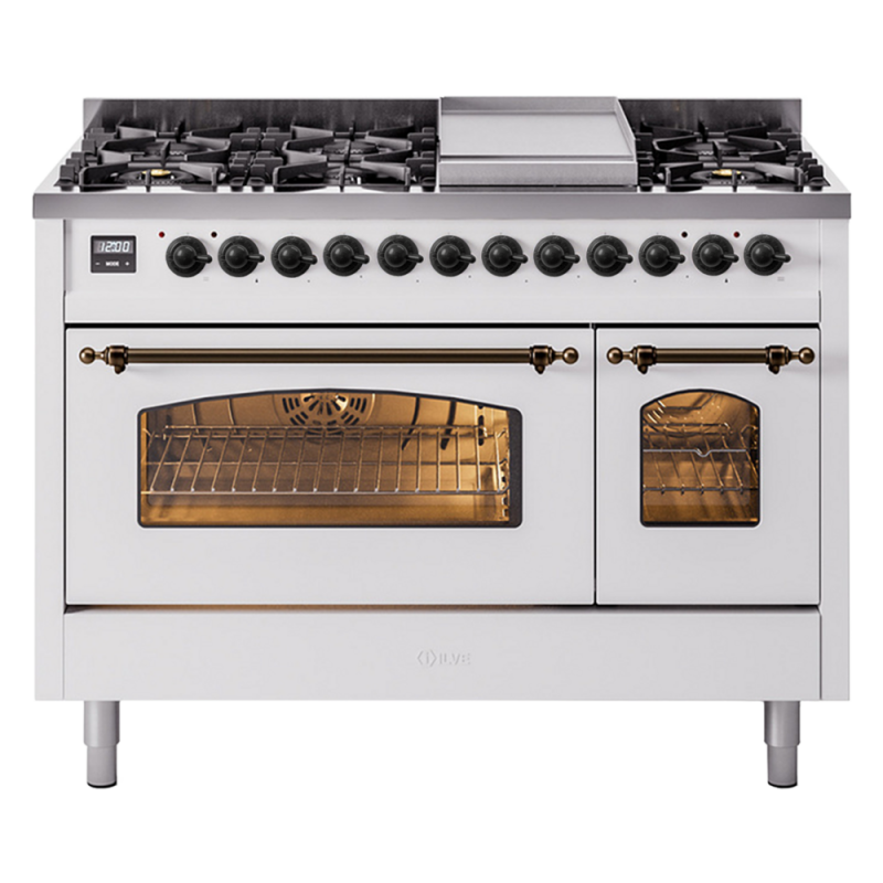 Nostalgie II 48 inch Dual Fuel Range with 5.02 cu. ft. Total Double Oven Capacity UP48FNMPWHB