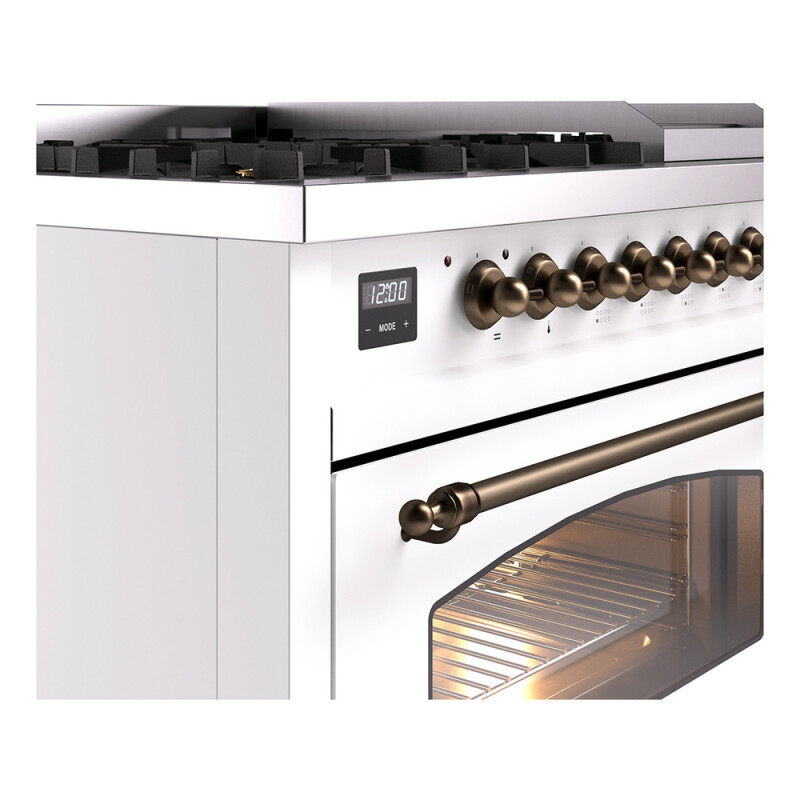 Nostalgie II 48 inch Dual Fuel Range with 5.02 cu. ft. Total Double Oven Capacity UP48FNMPWHB
