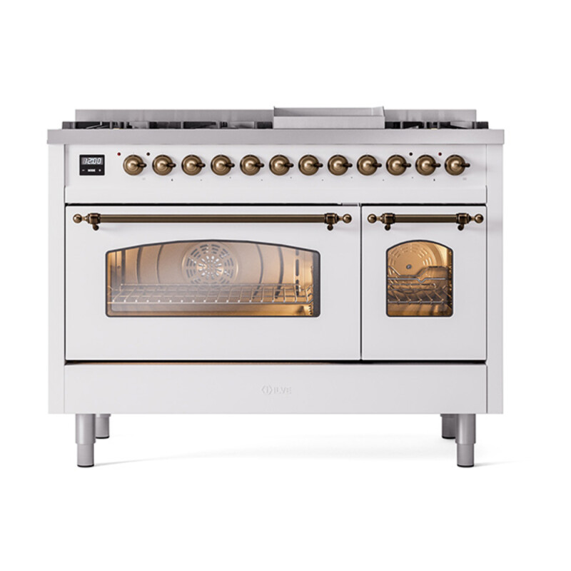 Nostalgie II 48 inch Dual Fuel Range with 5.02 cu. ft. Total Double Oven Capacity UP48FNMPWHBLP