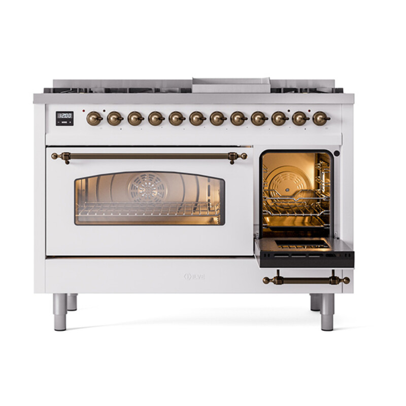 Nostalgie II 48 inch Dual Fuel Range with 5.02 cu. ft. Total Double Oven Capacity UP48FNMPWHBLP