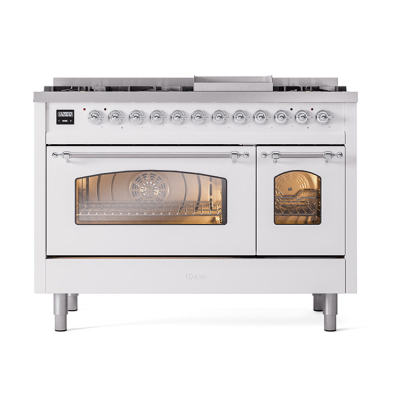 Nostalgie II 48 inch Dual Fuel Range with 5.02 cu. ft. Total Double Oven Capacity UP48FNMPWHC