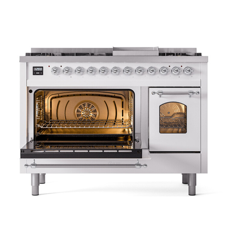 Nostalgie II 48 inch Dual Fuel Range with 5.02 cu. ft. Total Double Oven Capacity UP48FNMPWHC