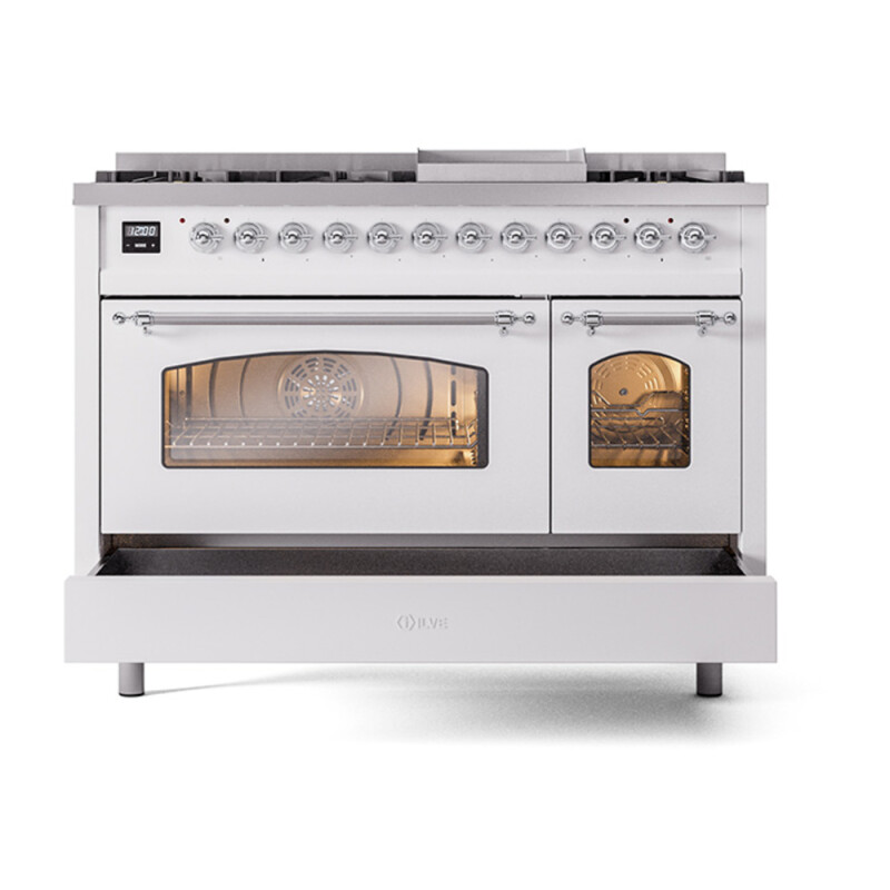 Nostalgie II 48 inch Dual Fuel Range with 5.02 cu. ft. Total Double Oven Capacity UP48FNMPWHC