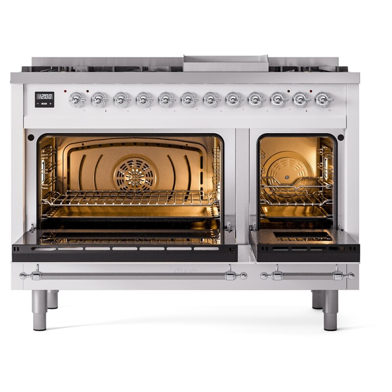 Nostalgie II 48 inch Dual Fuel Range with 5.02 cu. ft. Total Double Oven Capacity UP48FNMPWHCLP