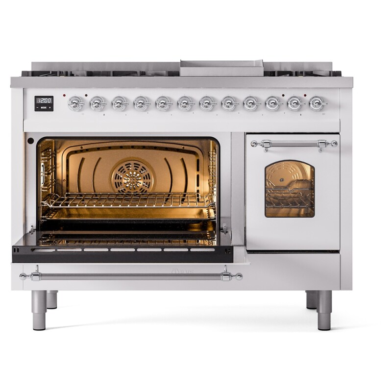 Nostalgie II 48 inch Dual Fuel Range with 5.02 cu. ft. Total Double Oven Capacity UP48FNMPWHCLP