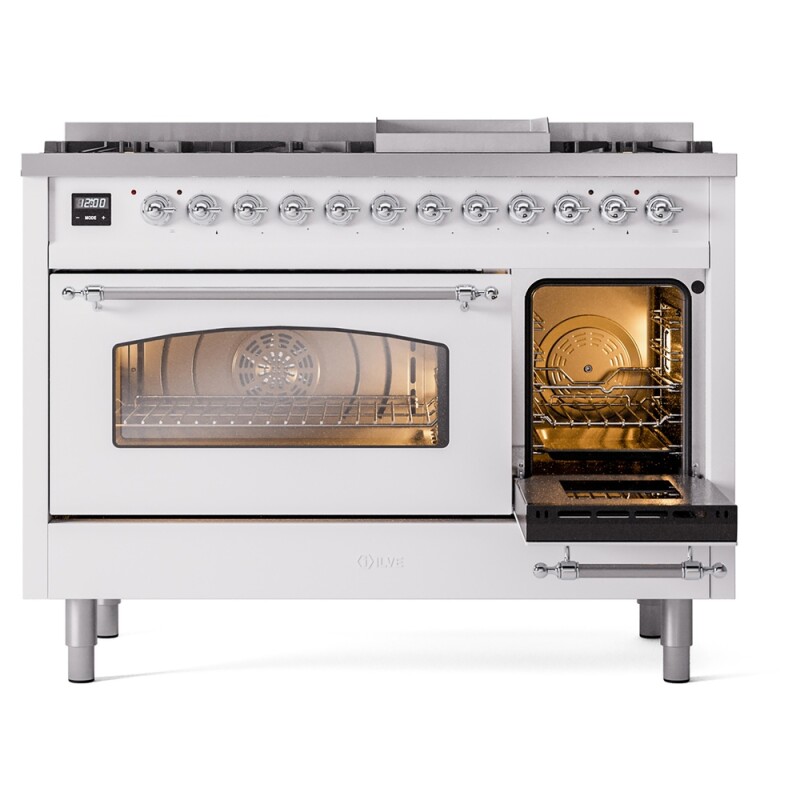 Nostalgie II 48 inch Dual Fuel Range with 5.02 cu. ft. Total Double Oven Capacity UP48FNMPWHCLP