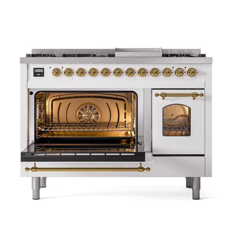 Nostalgie II 48 inch Dual Fuel Range with 5.02 cu. ft. Total Double Oven Capacity UP48FNMPWHG