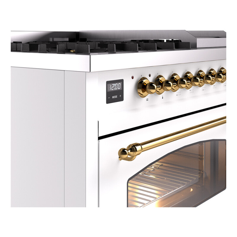 Nostalgie II 48 inch Dual Fuel Range with 5.02 cu. ft. Total Double Oven Capacity UP48FNMPWHG