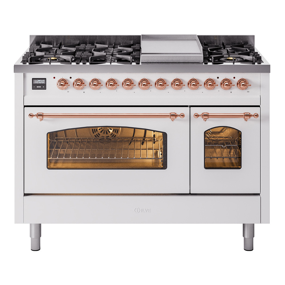 Nostalgie II 48 inch Dual Fuel Range with 5.02 cu. ft. Total Double Oven Capacity UP48FNMPWHPLP