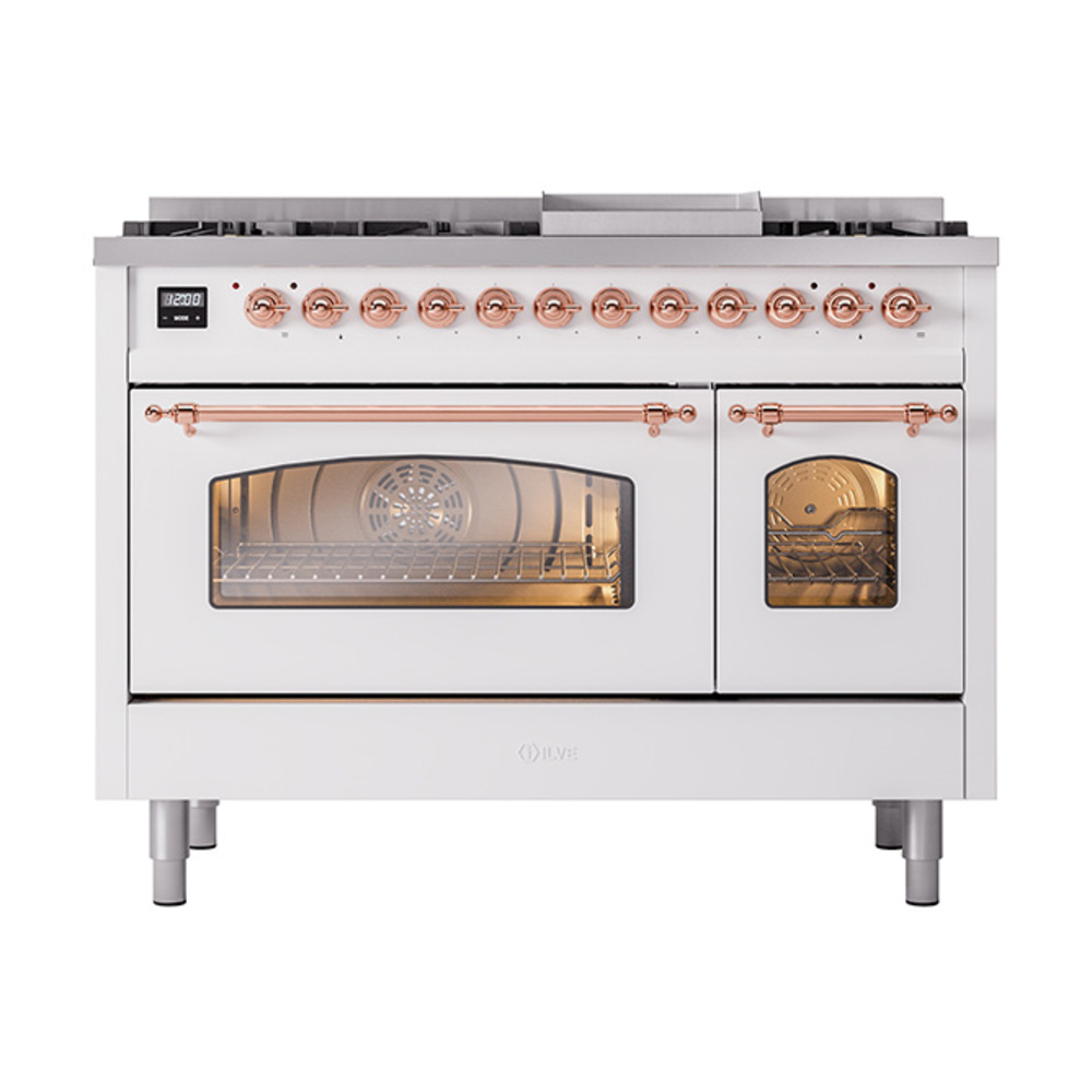 Nostalgie II 48 inch Dual Fuel Range with 5.02 cu. ft. Total Double Oven Capacity UP48FNMPWHPLP
