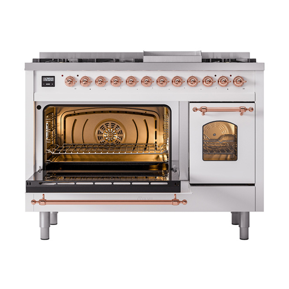 Nostalgie II 48 inch Dual Fuel Range with 5.02 cu. ft. Total Double Oven Capacity UP48FNMPWHPLP