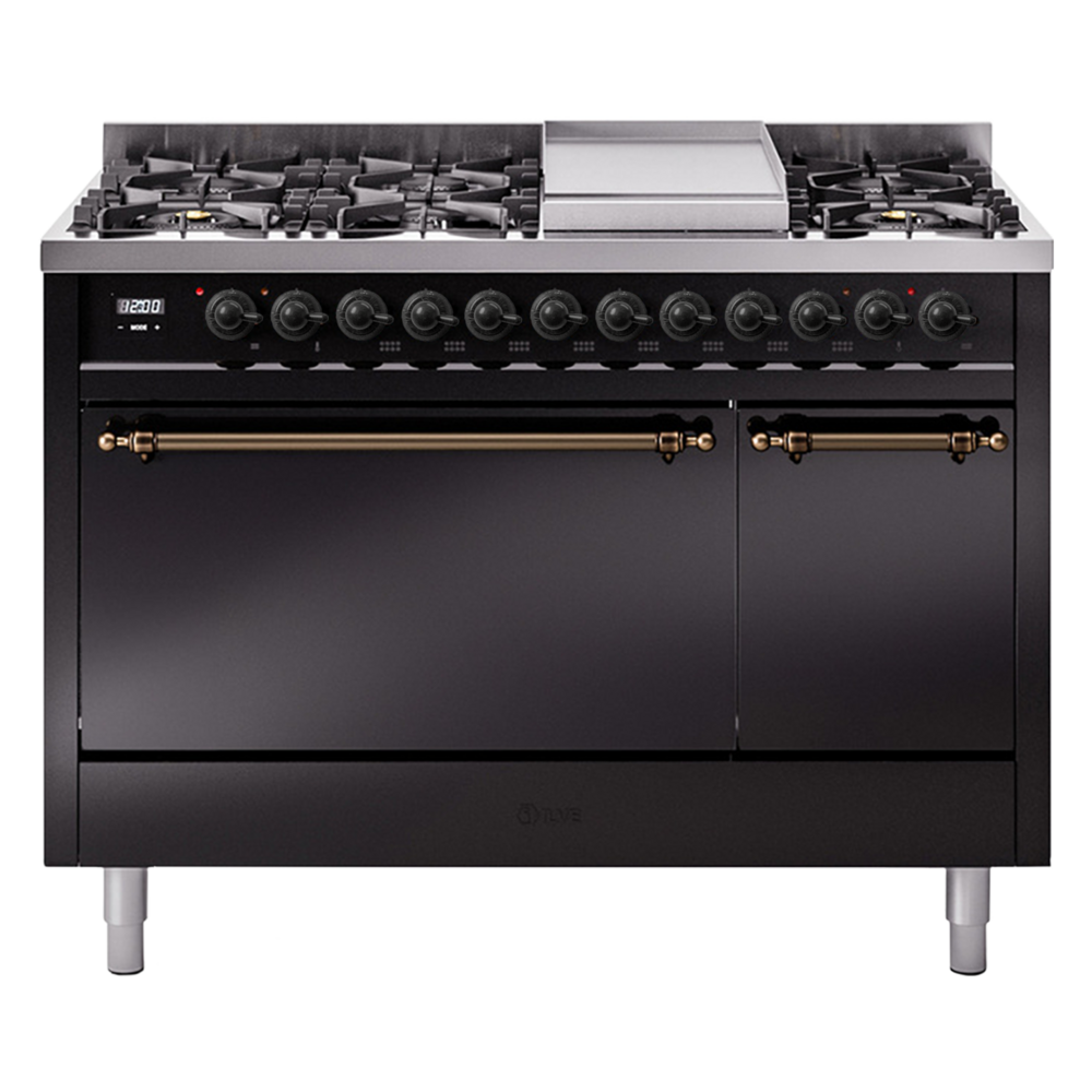 Nostalgie II 48 inch Dual Fuel Range with 5.02 cu. ft. Total Double Oven Capacity UP48FQNMPBKBLP