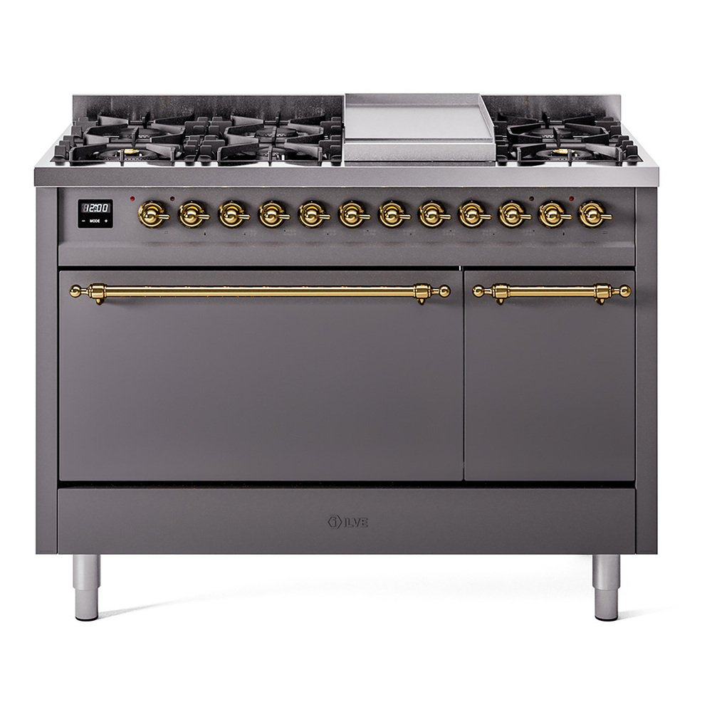 Nostalgie II 48 inch Dual Fuel Range with 5.02 cu. ft. Total Double Oven Capacity UP48FQNMPMGGLP
