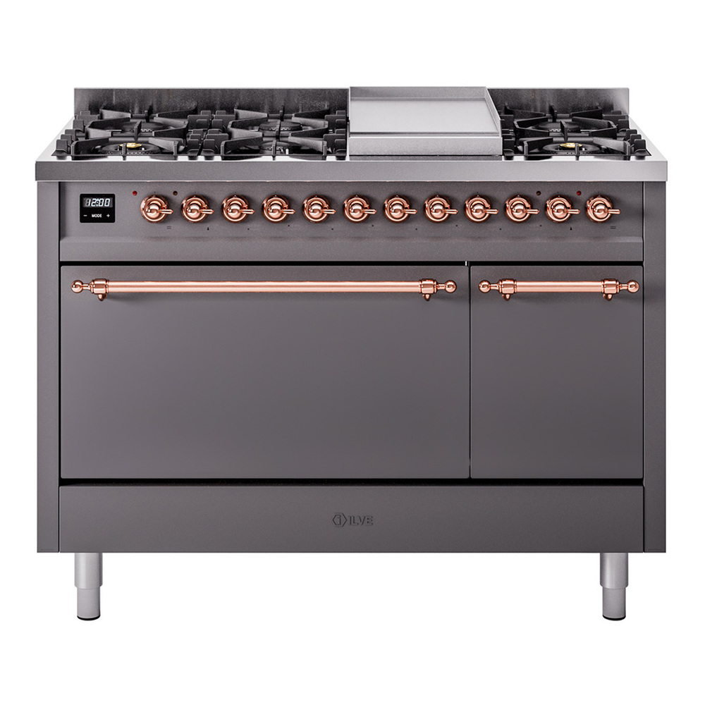 Nostalgie II 48 inch Dual Fuel Range with 5.02 cu. ft. Total Double Oven Capacity UP48FQNMPMGPLP