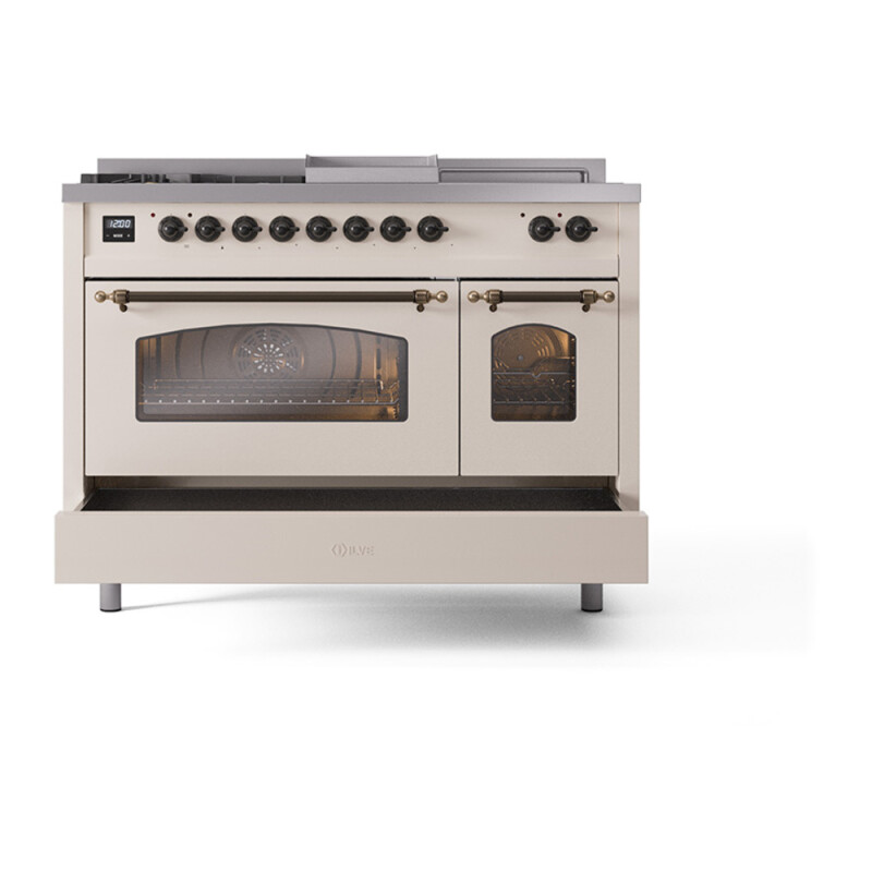 Nostalgie II 48 inch Dual Fuel Range with 5.02 cu. ft. Total Double Oven Capacity UP48FSNMPAWBLP