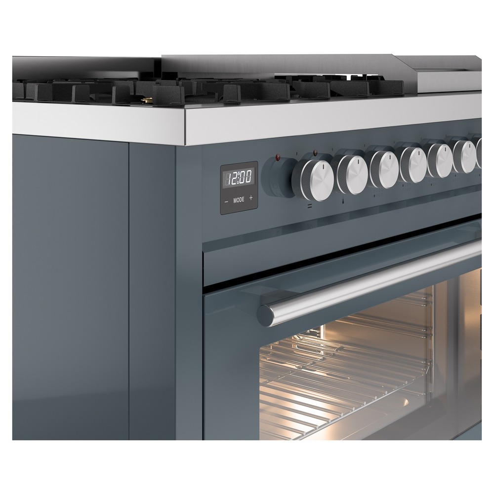 Professional Plus II 48 UP48FWMPBG Freestanding Dual Fuel Range with 8 Sealed Burners with Griddle Double Oven with Triple Glass Door with Stainless Steel knobs UP48FWMPBG