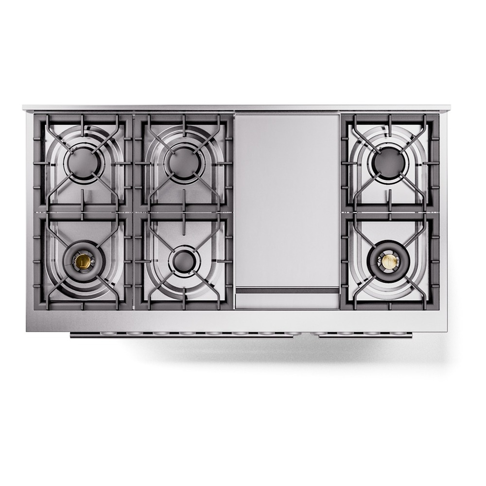Professional Plus II 48 UP48FWMPBG Freestanding Dual Fuel Range with 8 Sealed Burners with Griddle Double Oven with Triple Glass Door with Stainless Steel knobs UP48FWMPBG
