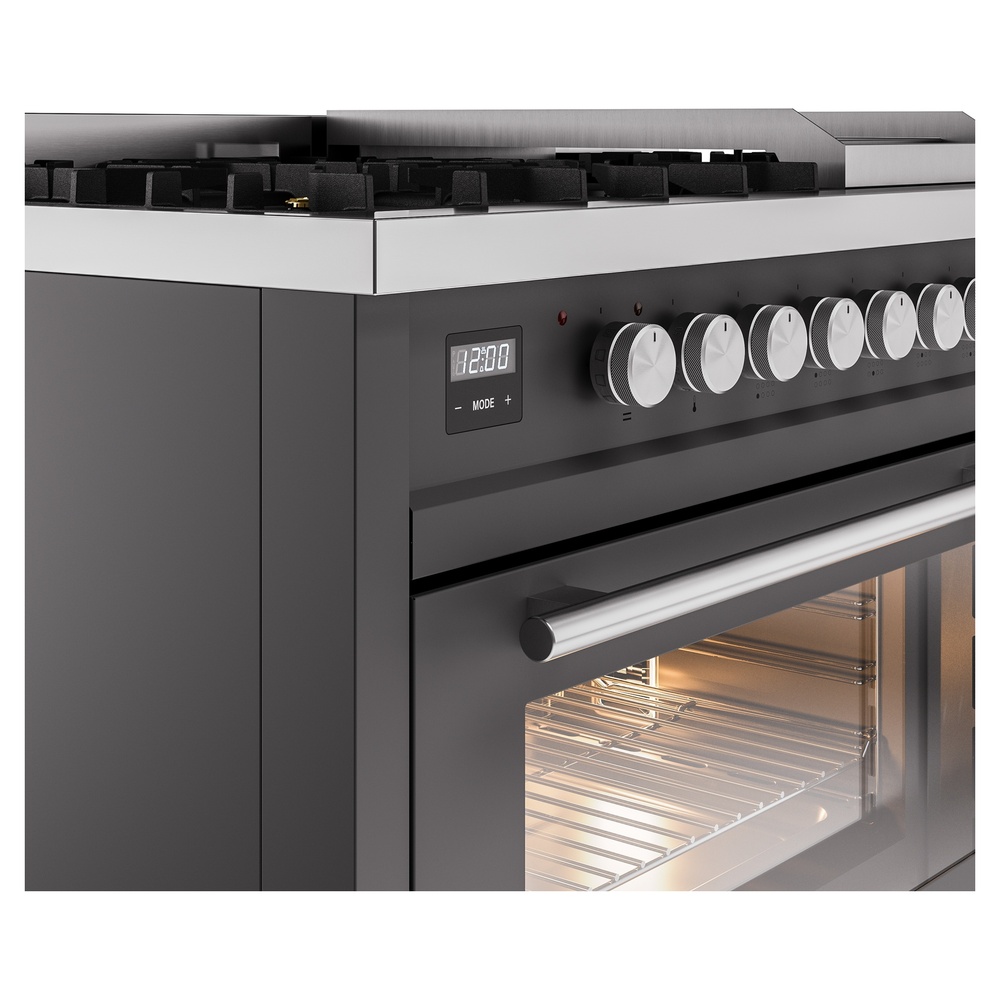 Professional Plus II 48 UP48FWMPMG Freestanding Dual Fuel Range with 8 Sealed Burners with Griddle Double Oven with Triple Glass Door with Stainless Steel knobs UP48FWMPMGLP