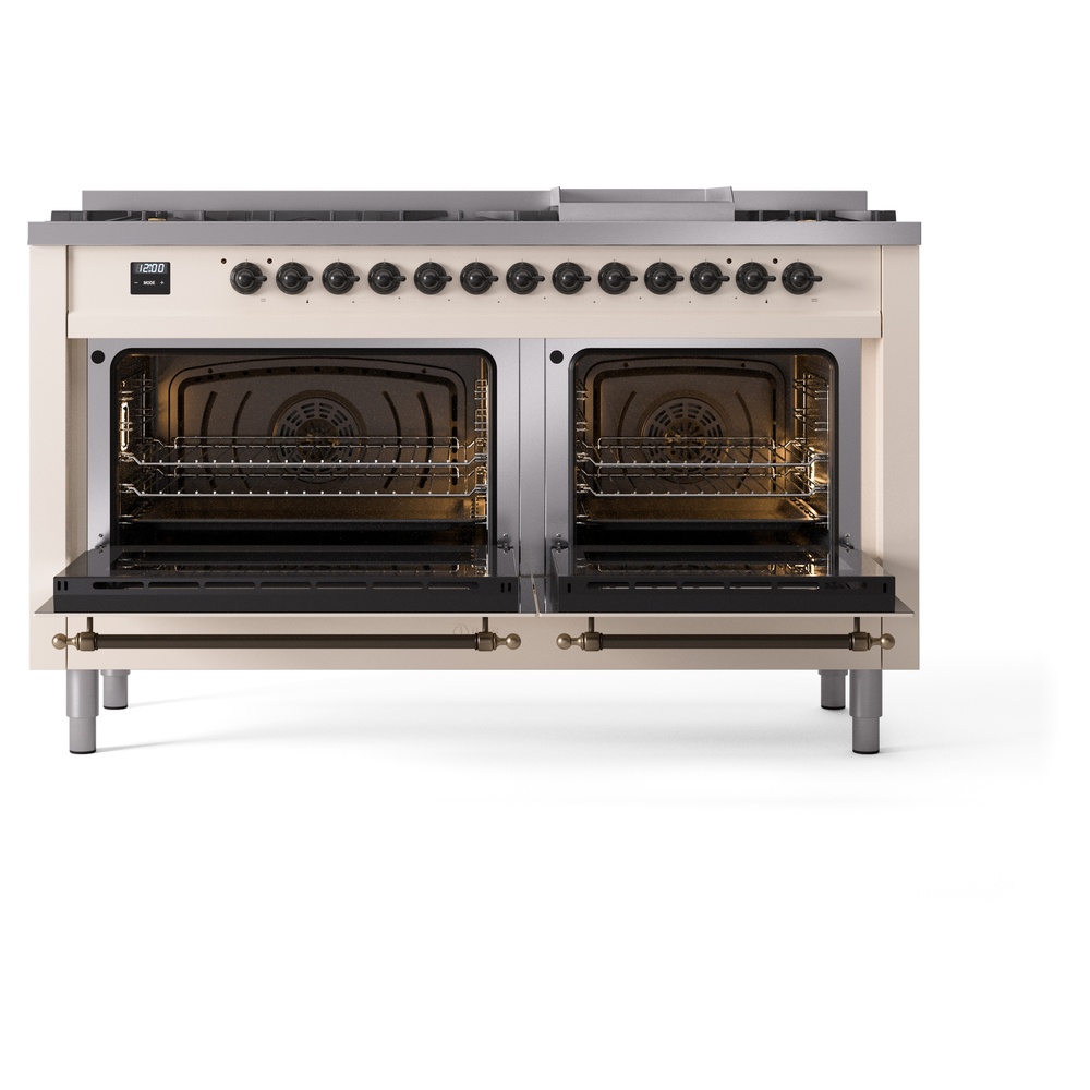 Nostalgie II 60 inch Dual Fuel Range with 5.8 cu. ft. Total Double Oven Capacity UP60FNMPAWBLP