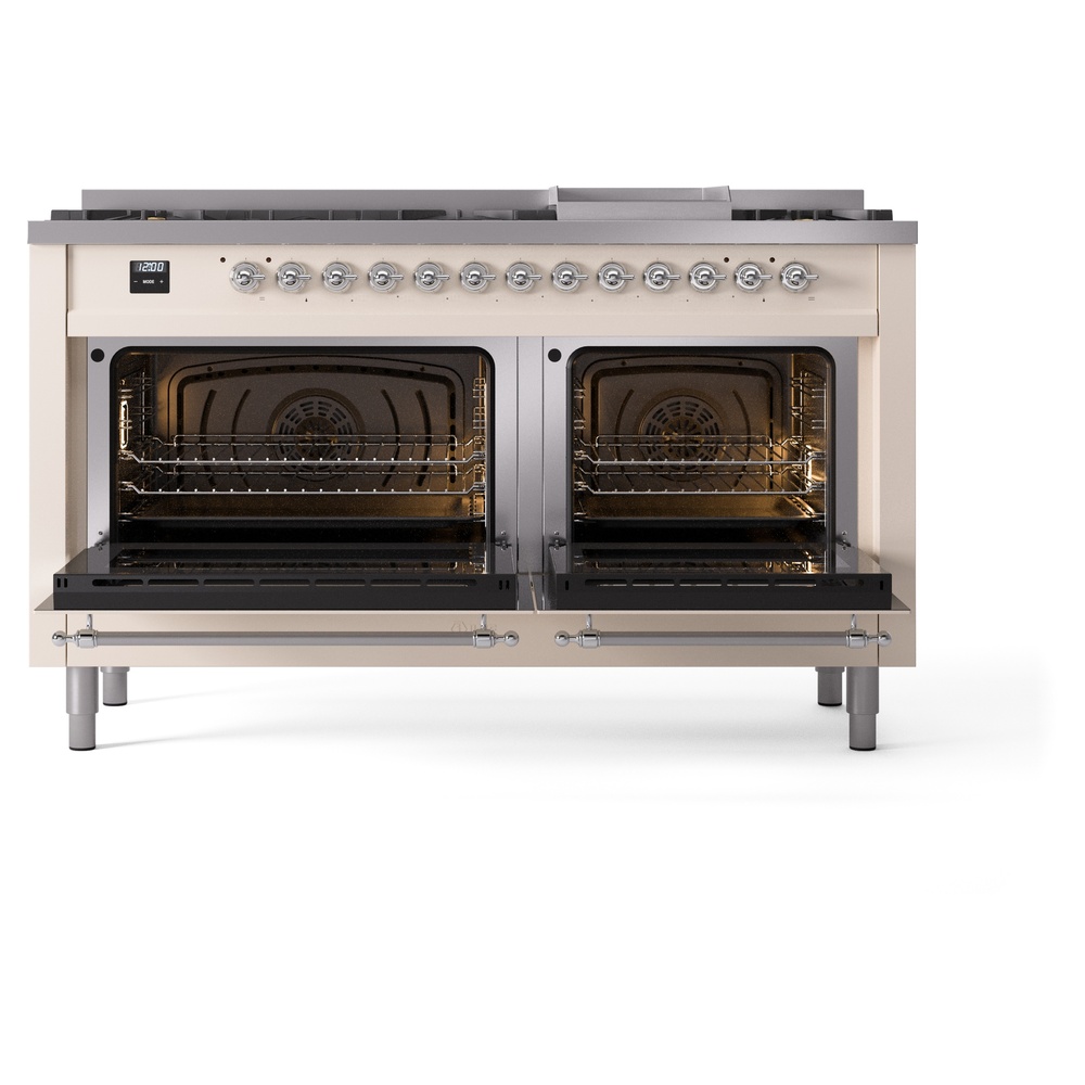 Nostalgie II 60 inch Dual Fuel Range with 5.8 cu. ft. Total Double Oven Capacity UP60FNMPAWC