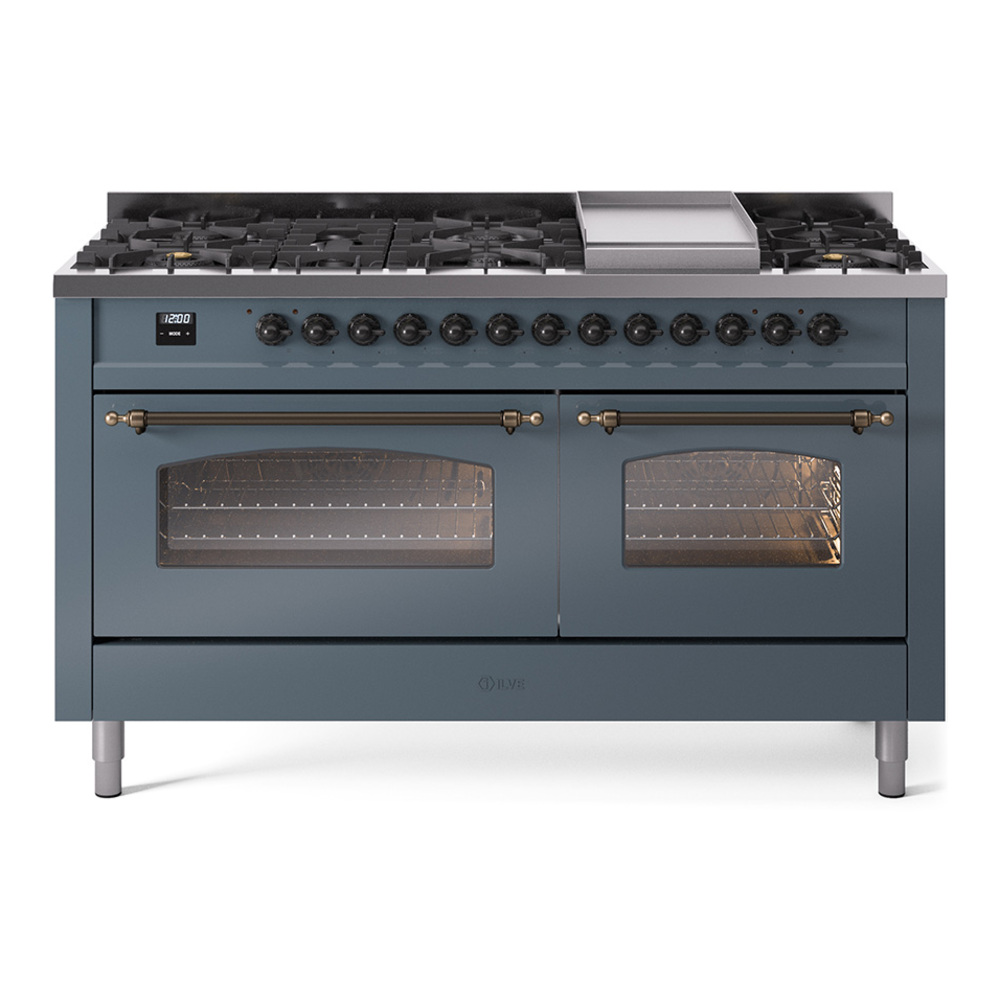Nostalgie II 60 inch Dual Fuel Range with 5.8 cu. ft. Total Double Oven Capacity UP60FNMPBGBLP