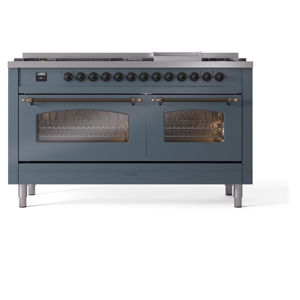 Nostalgie II 60 inch Dual Fuel Range with 5.8 cu. ft. Total Double Oven Capacity UP60FNMPBGBLP