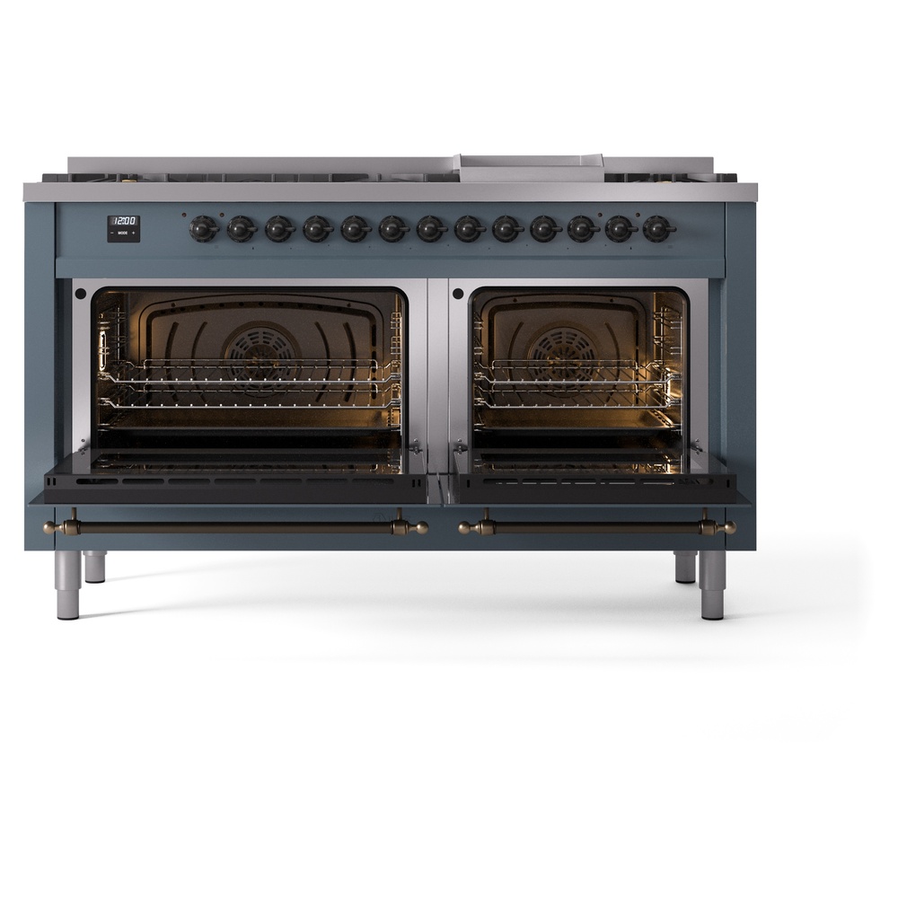 Nostalgie II 60 inch Dual Fuel Range with 5.8 cu. ft. Total Double Oven Capacity UP60FNMPBGBLP