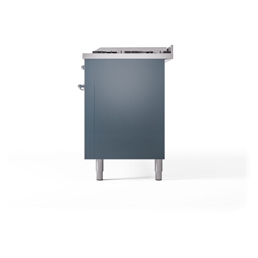 Nostalgie II 60 UP60FNMPBGC Freestanding Dual Fuel Range with 9 Sealed Burners with Griddle Double Oven with Triple Glass Door with Chrome knobs UP60FNMPBGCLP