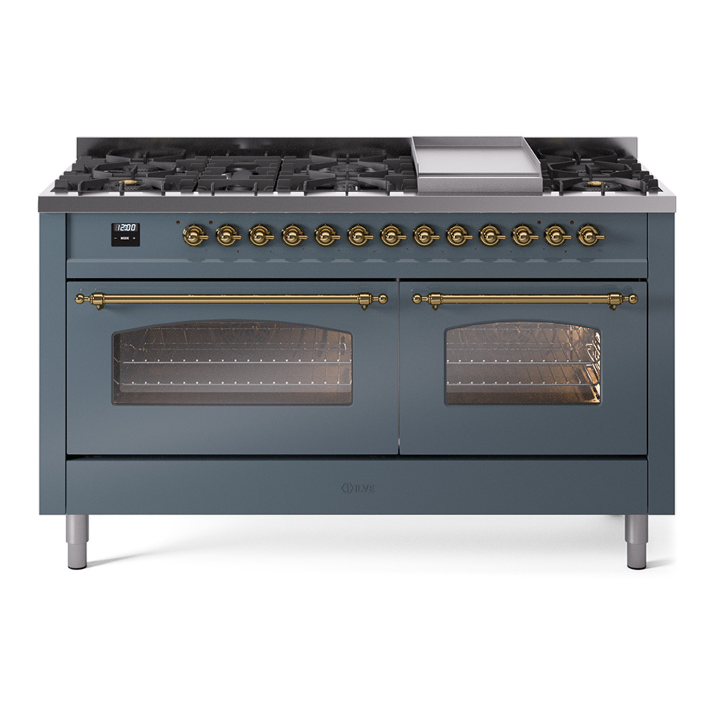 Nostalgie II 60 inch Dual Fuel Range with 5.8 cu. ft. Total Double Oven Capacity UP60FNMPBGGLP