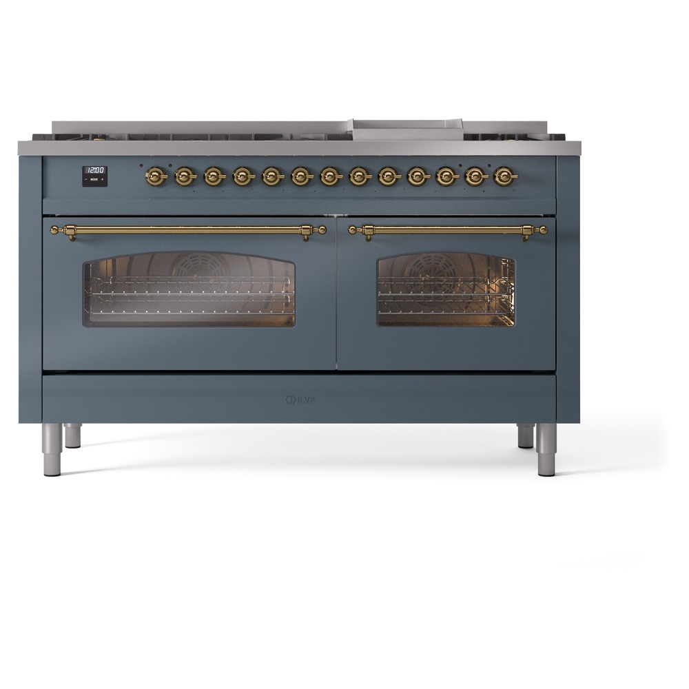 Nostalgie II 60 inch Dual Fuel Range with 5.8 cu. ft. Total Double Oven Capacity UP60FNMPBGGLP