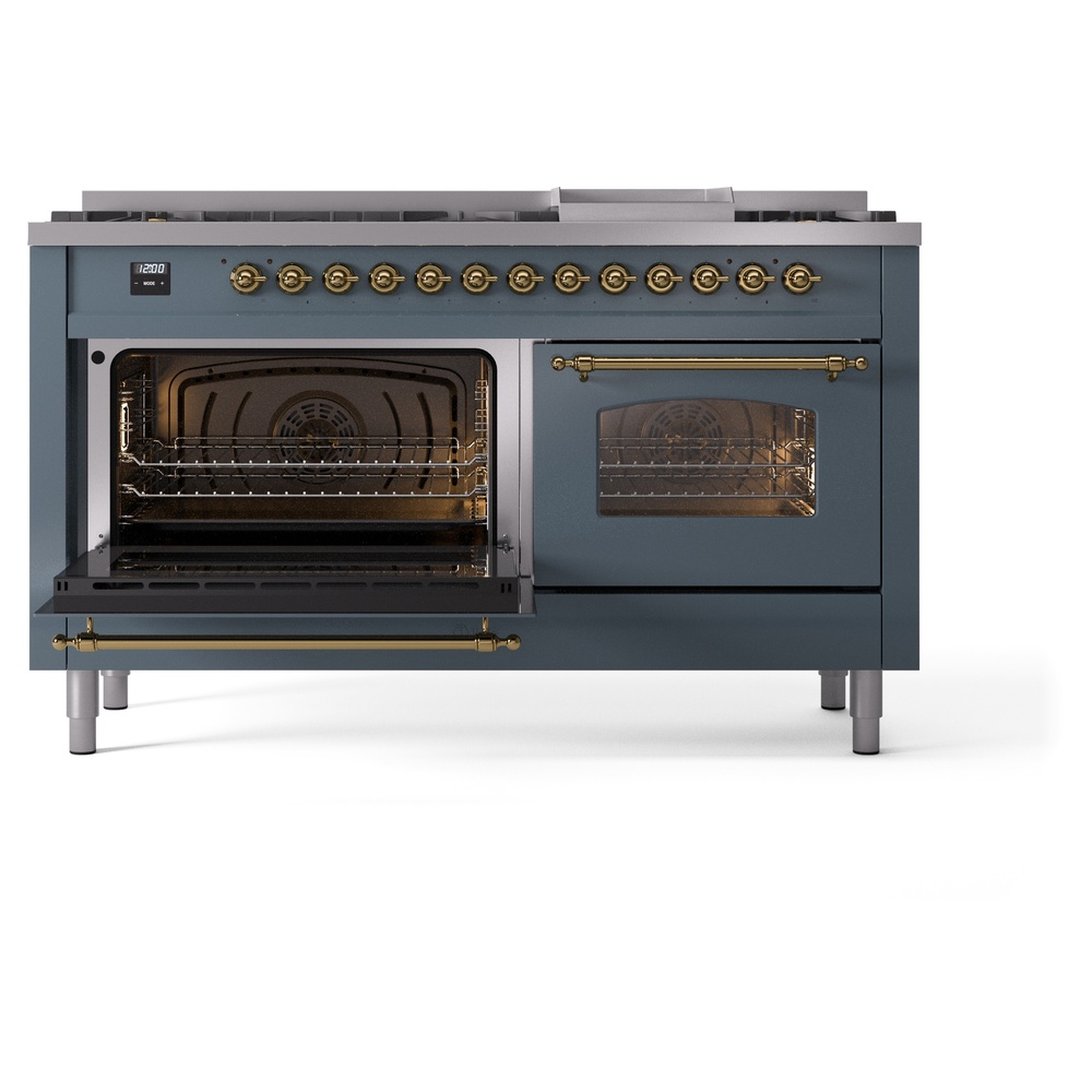 Nostalgie II 60 inch Dual Fuel Range with 5.8 cu. ft. Total Double Oven Capacity UP60FNMPBGGLP