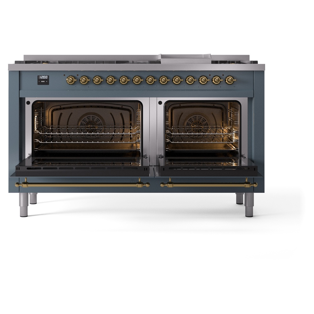 Nostalgie II 60 inch Dual Fuel Range with 5.8 cu. ft. Total Double Oven Capacity UP60FNMPBGG