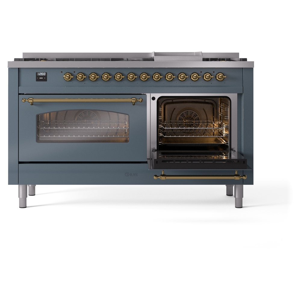 Nostalgie II 60 inch Dual Fuel Range with 5.8 cu. ft. Total Double Oven Capacity UP60FNMPBGG