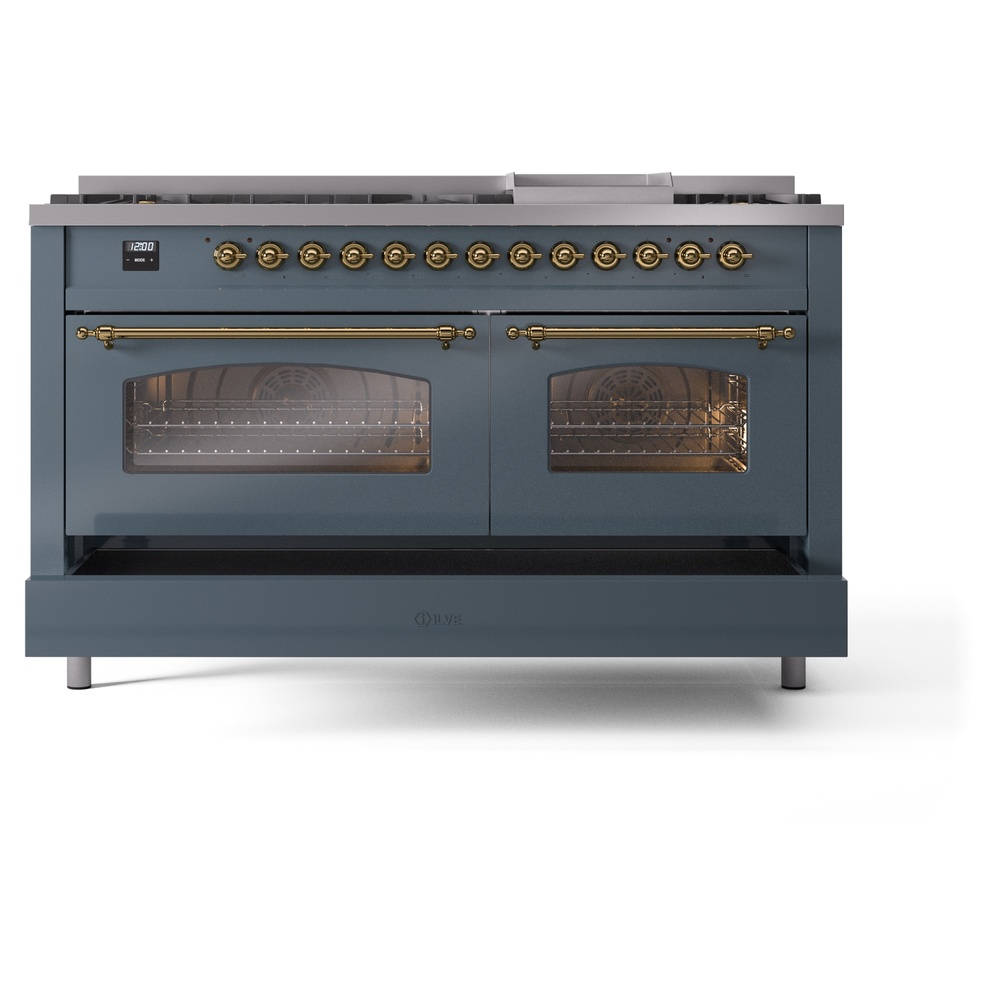 Nostalgie II 60 inch Dual Fuel Range with 5.8 cu. ft. Total Double Oven Capacity UP60FNMPBGG