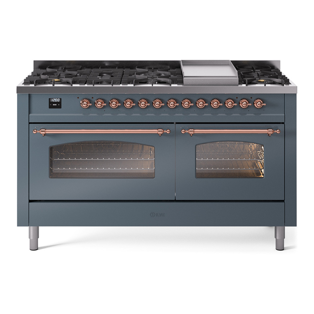 Nostalgie II 60 inch Dual Fuel Range with 5.8 cu. ft. Total Double Oven Capacity UP60FNMPBGPLP