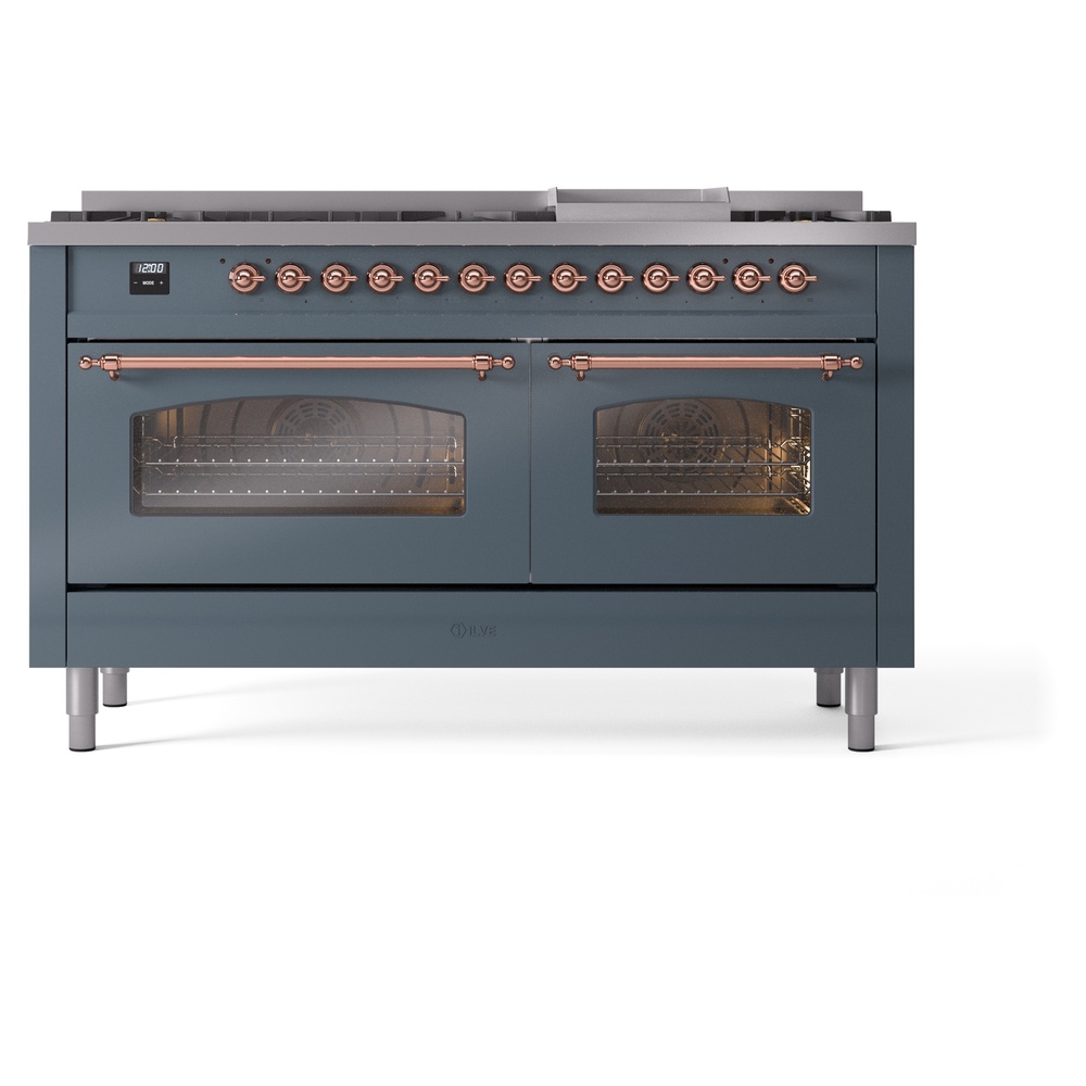 Nostalgie II 60 inch Dual Fuel Range with 5.8 cu. ft. Total Double Oven Capacity UP60FNMPBGPLP