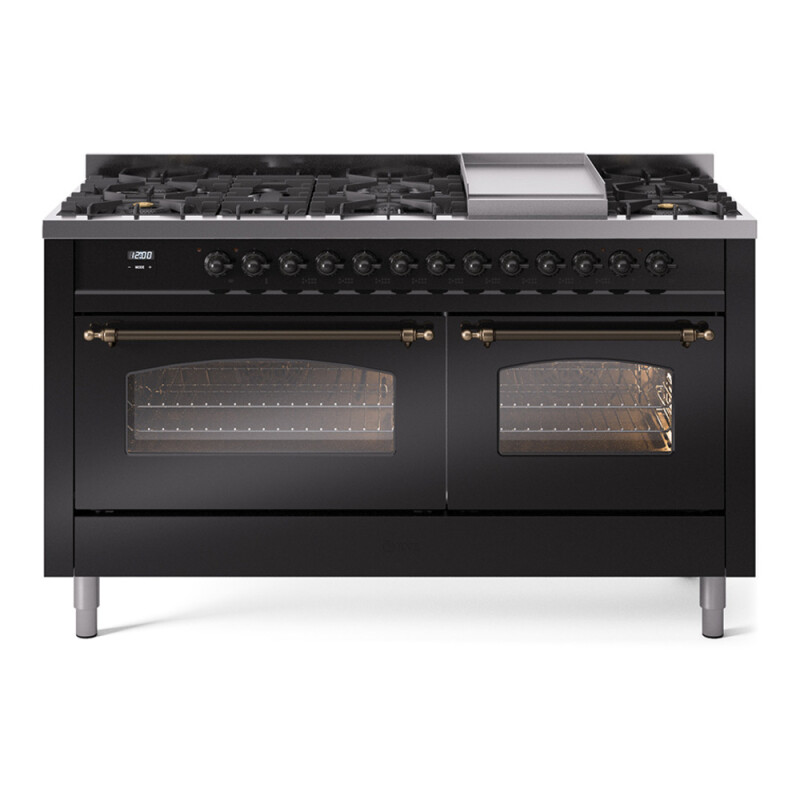 Nostalgie II 60 inch Dual Fuel Range with 5.8 cu. ft. Total Double Oven Capacity UP60FNMPBKB