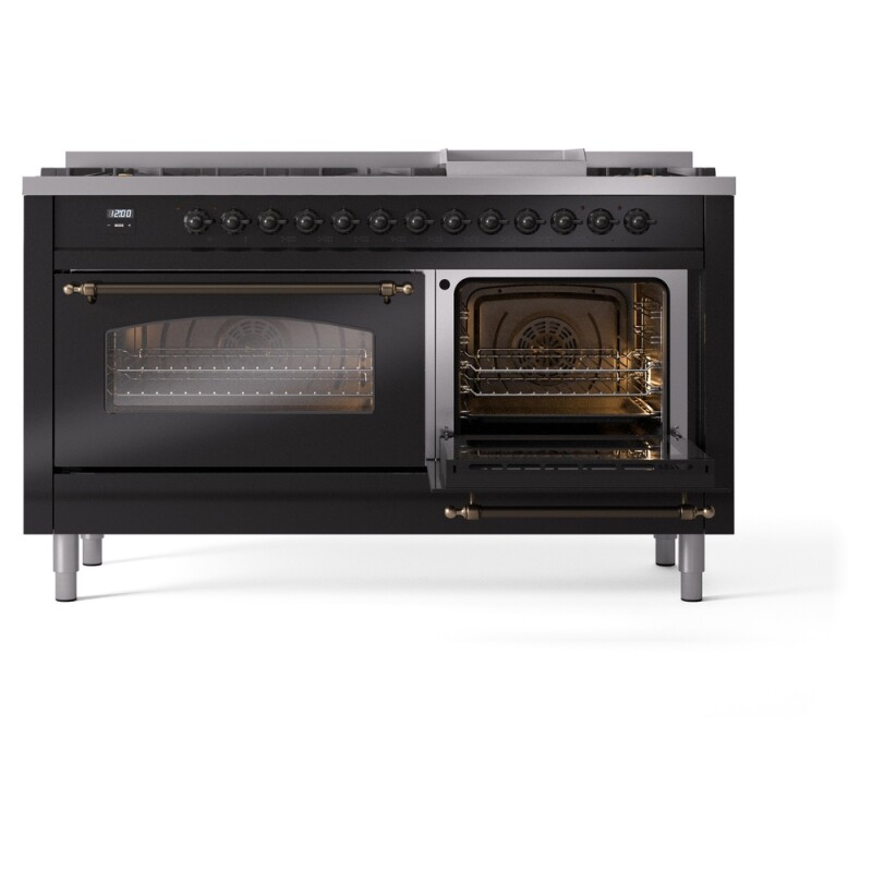 Nostalgie II 60 inch Dual Fuel Range with 5.8 cu. ft. Total Double Oven Capacity UP60FNMPBKBLP