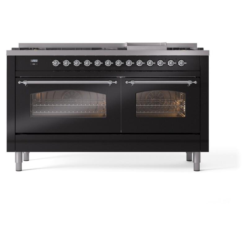 Nostalgie II 60 inch Dual Fuel Range with 5.8 cu. ft. Total Double Oven Capacity UP60FNMPBKCLP