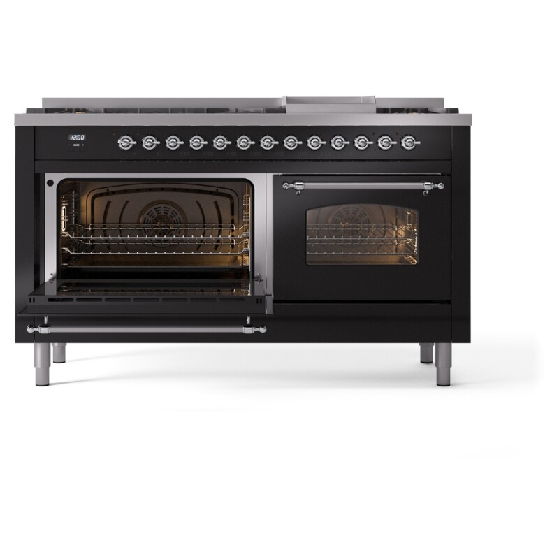 Nostalgie II 60 inch Dual Fuel Range with 5.8 cu. ft. Total Double Oven Capacity UP60FNMPBKCLP