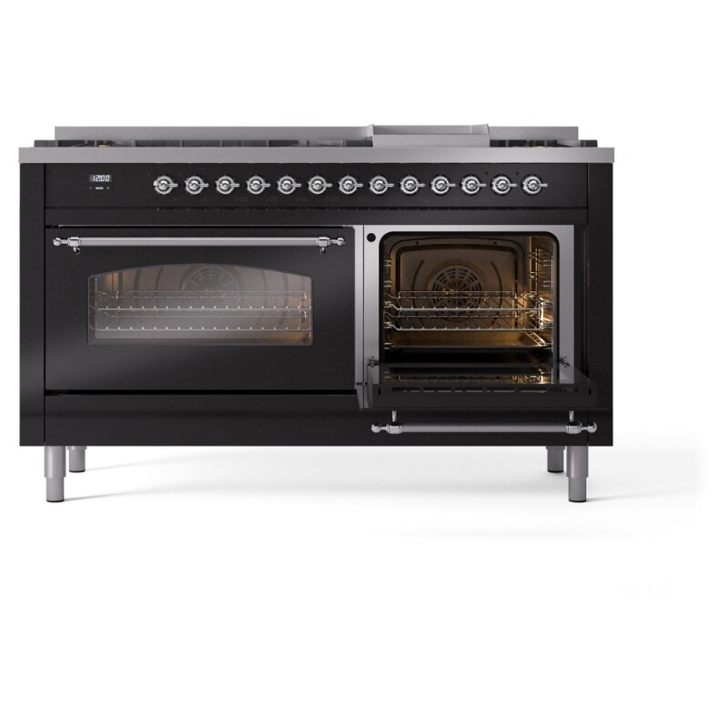 Nostalgie II 60 inch Dual Fuel Range with 5.8 cu. ft. Total Double Oven Capacity UP60FNMPBKCLP