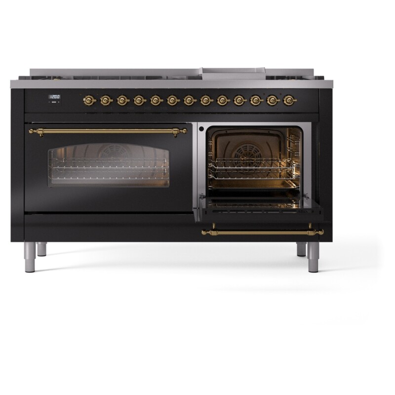 Nostalgie II 60 inch Dual Fuel Range with 5.8 cu. ft. Total Double Oven Capacity UP60FNMPBKG