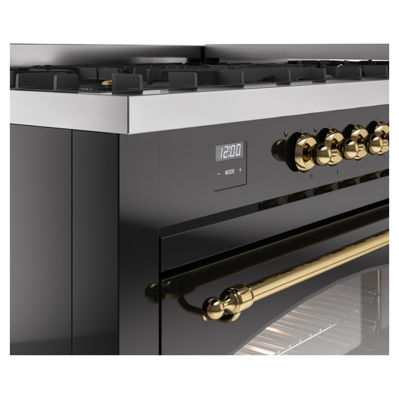 Nostalgie II 60 inch Dual Fuel Range with 5.8 cu. ft. Total Double Oven Capacity UP60FNMPBKGLP