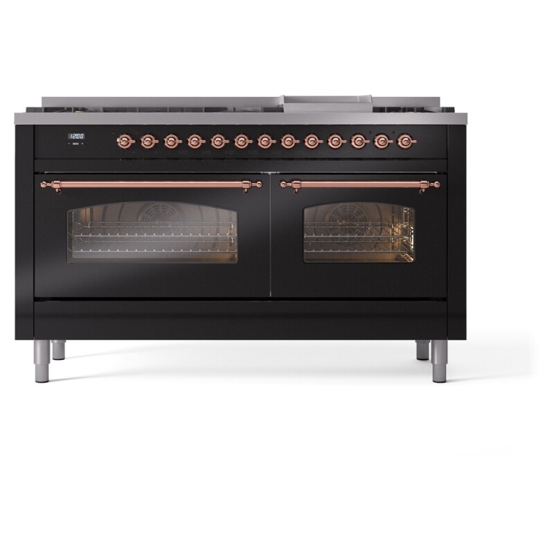 Nostalgie II 60 inch Dual Fuel Range with 5.8 cu. ft. Total Double Oven Capacity UP60FNMPBKP
