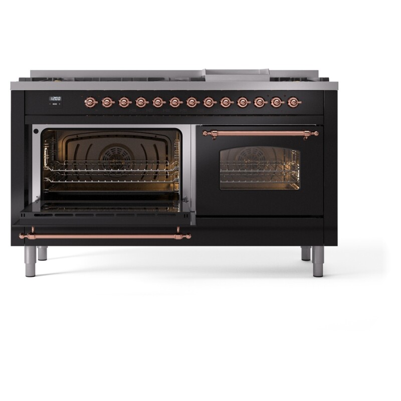 Nostalgie II 60 inch Dual Fuel Range with 5.8 cu. ft. Total Double Oven Capacity UP60FNMPBKP