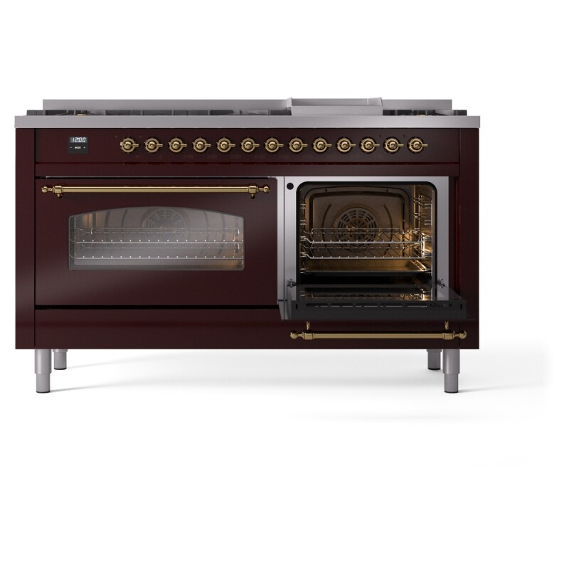 Nostalgie II 60 inch Dual Fuel Range with 5.8 cu. ft. Total Double Oven Capacity UP60FNMPBUGLP