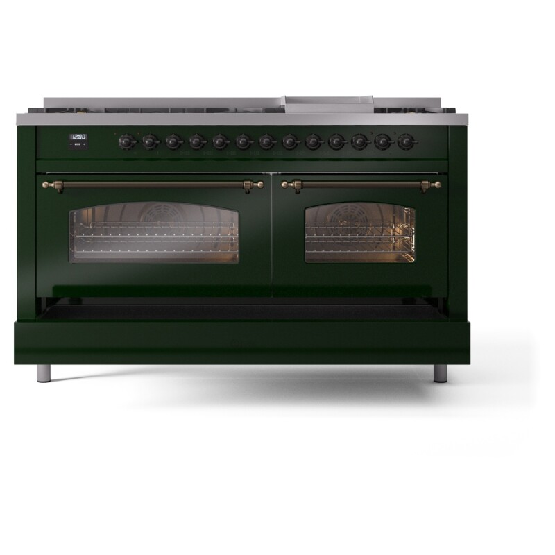 Nostalgie II 60 inch Dual Fuel Range with 5.8 cu. ft. Total Double Oven Capacity UP60FNMPEGBLP