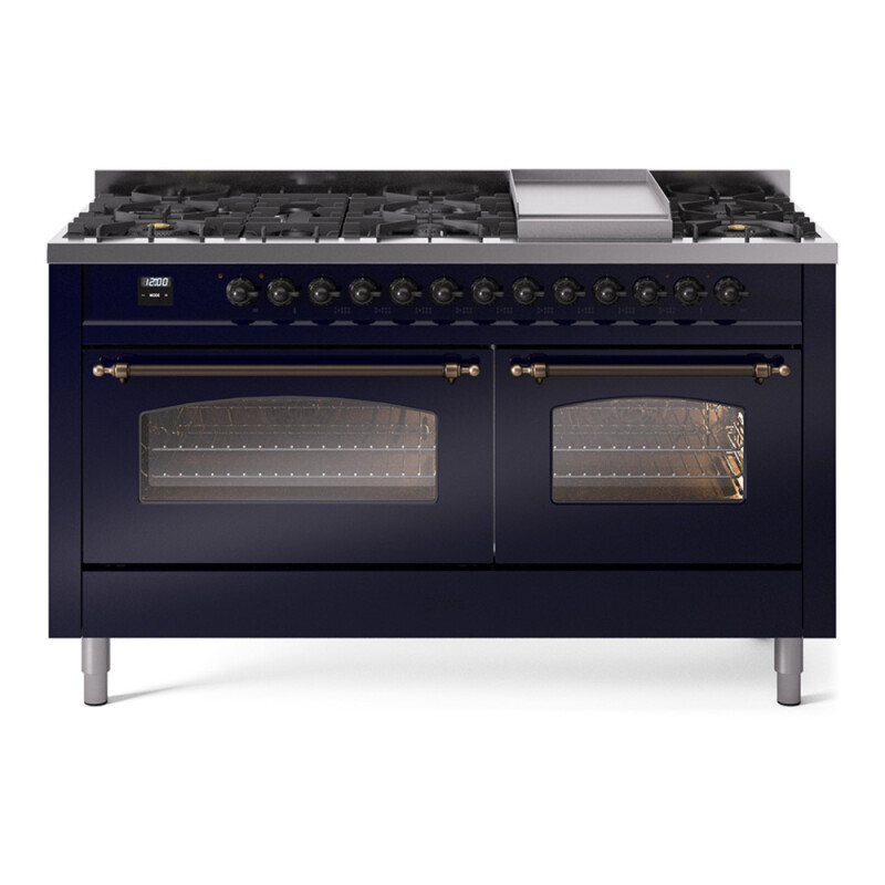 Nostalgie II 60 inch Dual Fuel Range with 5.8 cu. ft. Total Double Oven Capacity UP60FNMPMBBLP