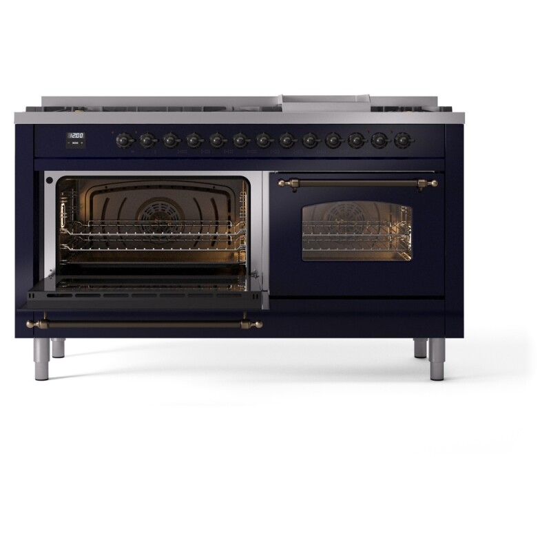 Nostalgie II 60 inch Dual Fuel Range with 5.8 cu. ft. Total Double Oven Capacity UP60FNMPMBBLP